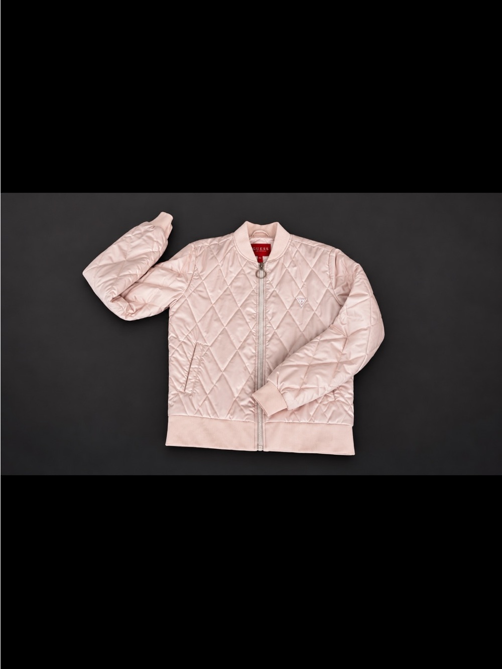 Women Quilted Bomber Jacket - Light Pink
